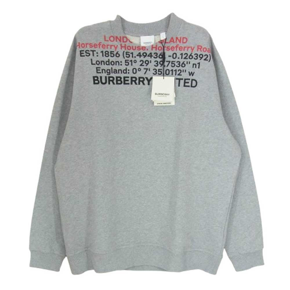 BURBERRY LONDON バーバリー ロンドン 8048286 Horseferry ホースフェリー ロゴプリント スウェット トレーナー グレー系 L【美品】【中古】