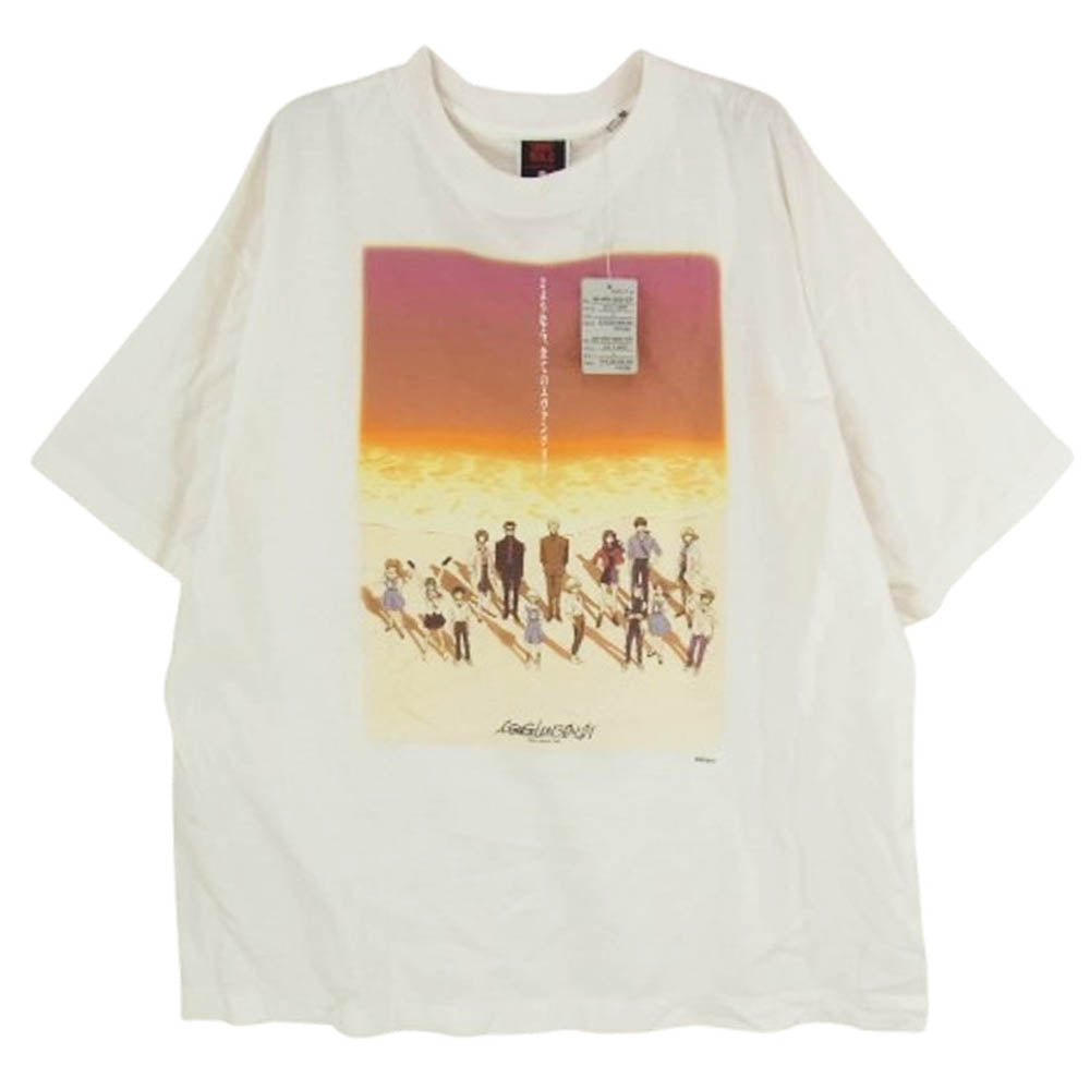 SAINT MICHAEL セントマイケル 25SS SM-HR8-0000-C13 × EVENGELION エヴァンゲリオン × GEEKS RULE ギークスルール S／S TEE ORANGE プリント 半袖 Tシャツ オフホワイト系 L【極上美品】【中古】