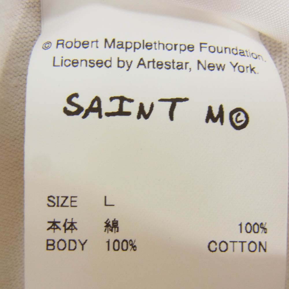 SAINT MICHAEL セントマイケル 25SS SM-HR8-0000-C18 Robert Mapplethorpe S S TEE PICTURES ロバートメイプルソープ プリント 半袖 シャツ オフホワイト系 L【極上美品】【中古】