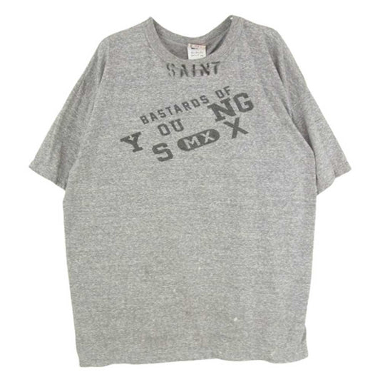 SAINT MICHAEL セントマイケル 25SS SM-HR8-0000-C37 × BerBerJin ベルベルジン BJ_SS YOUNG TEE ヤング プリント 半袖 Tシャツ グレー系 M【極上美品】【中古】
