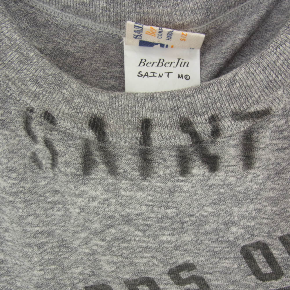 SAINT MICHAEL セントマイケル 25SS SM-HR8-0000-C37 × BerBerJin ベルベルジン BJ_SS YOUNG TEE ヤング プリント 半袖 Tシャツ グレー系 M【極上美品】【中古】