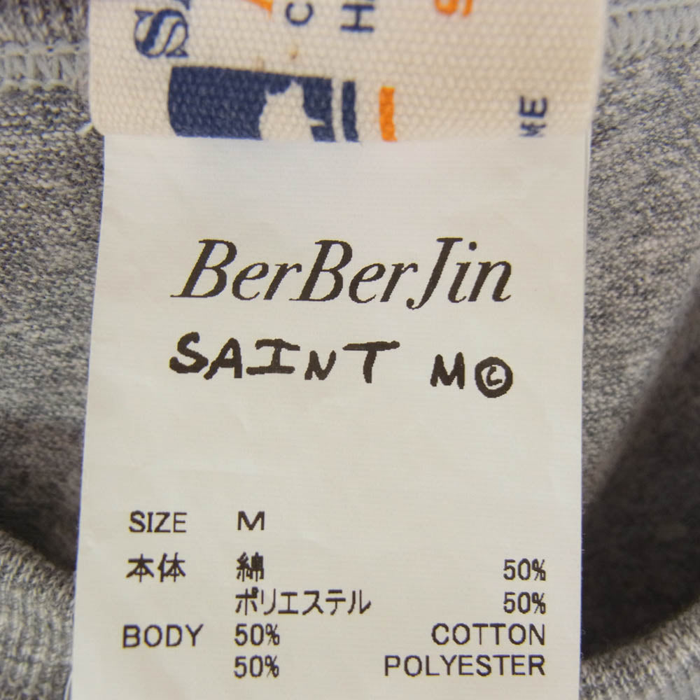 SAINT MICHAEL セントマイケル 25SS SM-HR8-0000-C37 × BerBerJin ベルベルジン BJ_SS YOUNG TEE ヤング プリント 半袖 Tシャツ グレー系 M【極上美品】【中古】