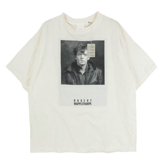 SAINT MICHAEL セントマイケル 25SS SM-HR8-0000-C16 Robert Mapplethorpe MT SS TEE PORTRAIT ロバートメイプルソープ フォトプリント 半袖 Tシャツ オフホワイト系 L【極上美品】【中古】