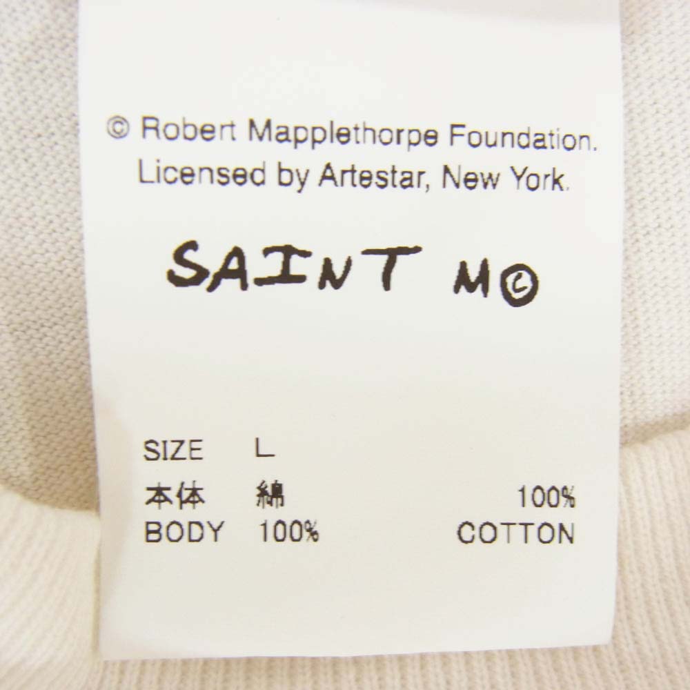 SAINT MICHAEL セントマイケル 25SS SM-HR8-0000-C16 Robert Mapplethorpe MT SS TEE PORTRAIT ロバートメイプルソープ フォトプリント 半袖 Tシャツ オフホワイト系 L【極上美品】【中古】