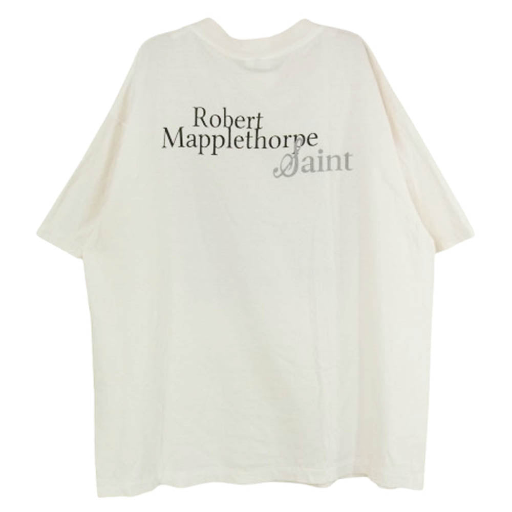 SAINT MICHAEL セントマイケル 25SS SM-HR8-0000-C19 Robert Mapplethorpe EMBRACE MT_SS TEE ロバートメイプルソープ エンブレイス プリント 半袖 Tシャツ オフホワイト系 L【極上美品】【中古】