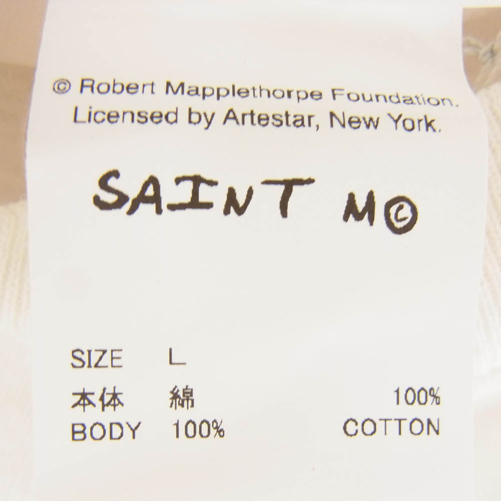 SAINT MICHAEL セントマイケル 25SS SM-HR8-0000-C19 Robert Mapplethorpe EMBRACE MT_SS TEE ロバートメイプルソープ エンブレイス プリント 半袖 Tシャツ オフホワイト系 L【極上美品】【中古】