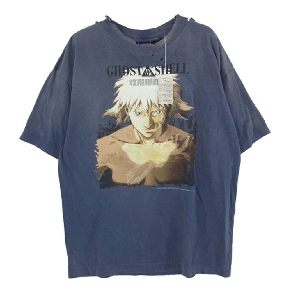 SAINT MICHAEL セントマイケル 25SS SM-HR8-0000-C07 × 攻殻機動隊 GS_SS_TEE プリント 半袖 Tシャツ ネイビー系 L【極上美品】【中古】