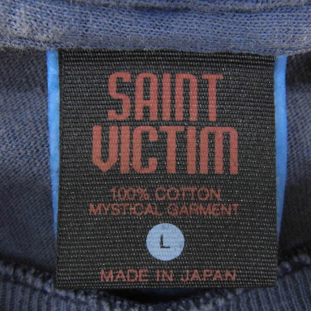 SAINT MICHAEL セントマイケル 25SS SM-HR8-0000-C07 × 攻殻機動隊 GS_SS_TEE プリント 半袖 Tシャツ ネイビー系 L【極上美品】【中古】