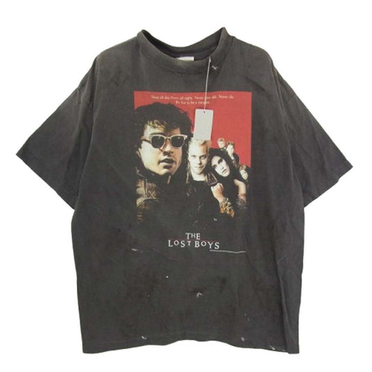 SAINT MICHAEL セントマイケル 25SS SM-HR8-0000-C52 × LOSTBOYS LB_SS TEE ロストボーイズ プリント 半袖 Tシャツ チャコール系 L【極上美品】【中古】