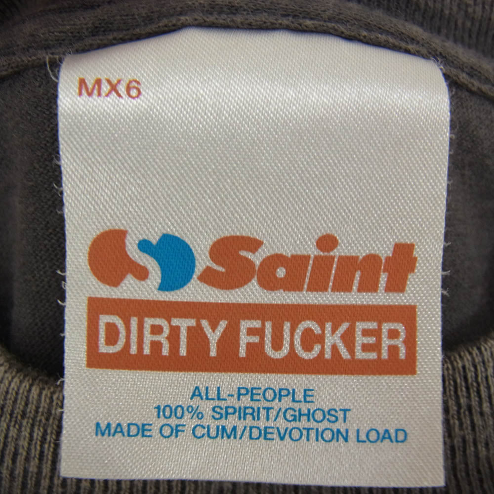 SAINT MICHAEL セントマイケル 25SS SM-HR8-0000-C52 × LOSTBOYS LB_SS TEE ロストボーイズ プリント 半袖 Tシャツ チャコール系 L【極上美品】【中古】