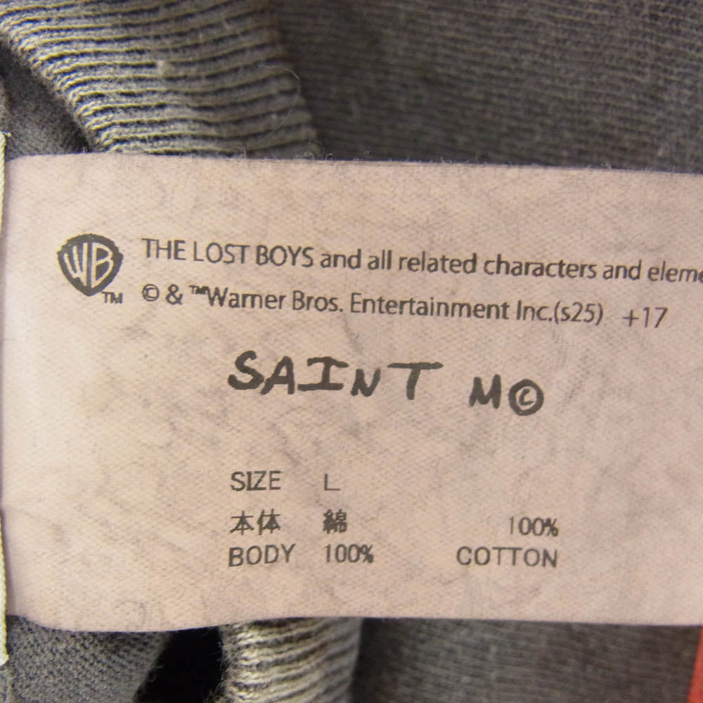 SAINT MICHAEL セントマイケル 25SS SM-HR8-0000-C52 × LOSTBOYS LB_SS TEE ロストボーイズ プリント 半袖 Tシャツ チャコール系 L【極上美品】【中古】