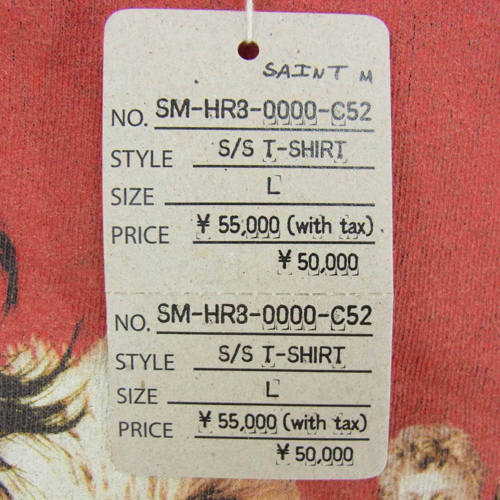 SAINT MICHAEL セントマイケル 25SS SM-HR8-0000-C52 × LOSTBOYS LB_SS TEE ロストボーイズ プリント 半袖 Tシャツ チャコール系 L【極上美品】【中古】