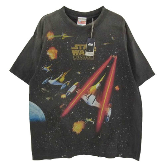 SAINT MICHAEL セントマイケル 25SS SM-HR8-0000-C62 × STAR WARS スターウォーズ SW_SS TEE プリント 半袖 Tシャツ ブラック系 L【極上美品】【中古】