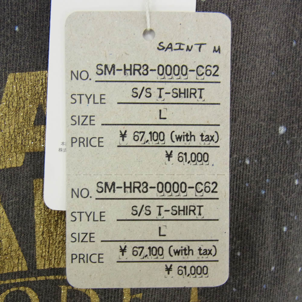 SAINT MICHAEL セントマイケル 25SS SM-HR8-0000-C62 × STAR WARS スターウォーズ SW_SS TEE プリント 半袖 Tシャツ ブラック系 L【極上美品】【中古】