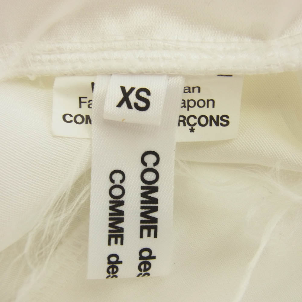 COMME des GARCONS コムデギャルソン 23SS RK-P013 コムコム エステルサテン ウエストほつれ加工 バルーン パンツ ホワイト系 XS【中古】