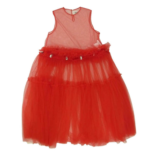 COMME des GARCONS NOIR コムデギャルソン ノワール 3O-O002 noir kei ninomiya ノワールケイニノミヤ Detachable Skirt Dress ディタッチブル チュール ワンピース ドレス レッド系 XS【新古品】【未使用】【中古】