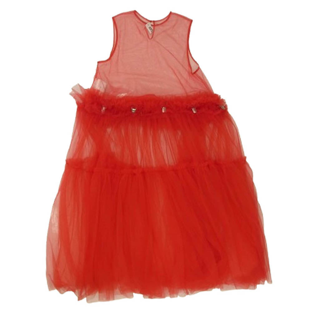 COMME des GARCONS NOIR コムデギャルソン ノワール 3O-O002 noir kei ninomiya ノワールケイニノミヤ Detachable Skirt Dress ディタッチブル チュール ワンピース ドレス レッド系 XS【新古品】【未使用】【中古】