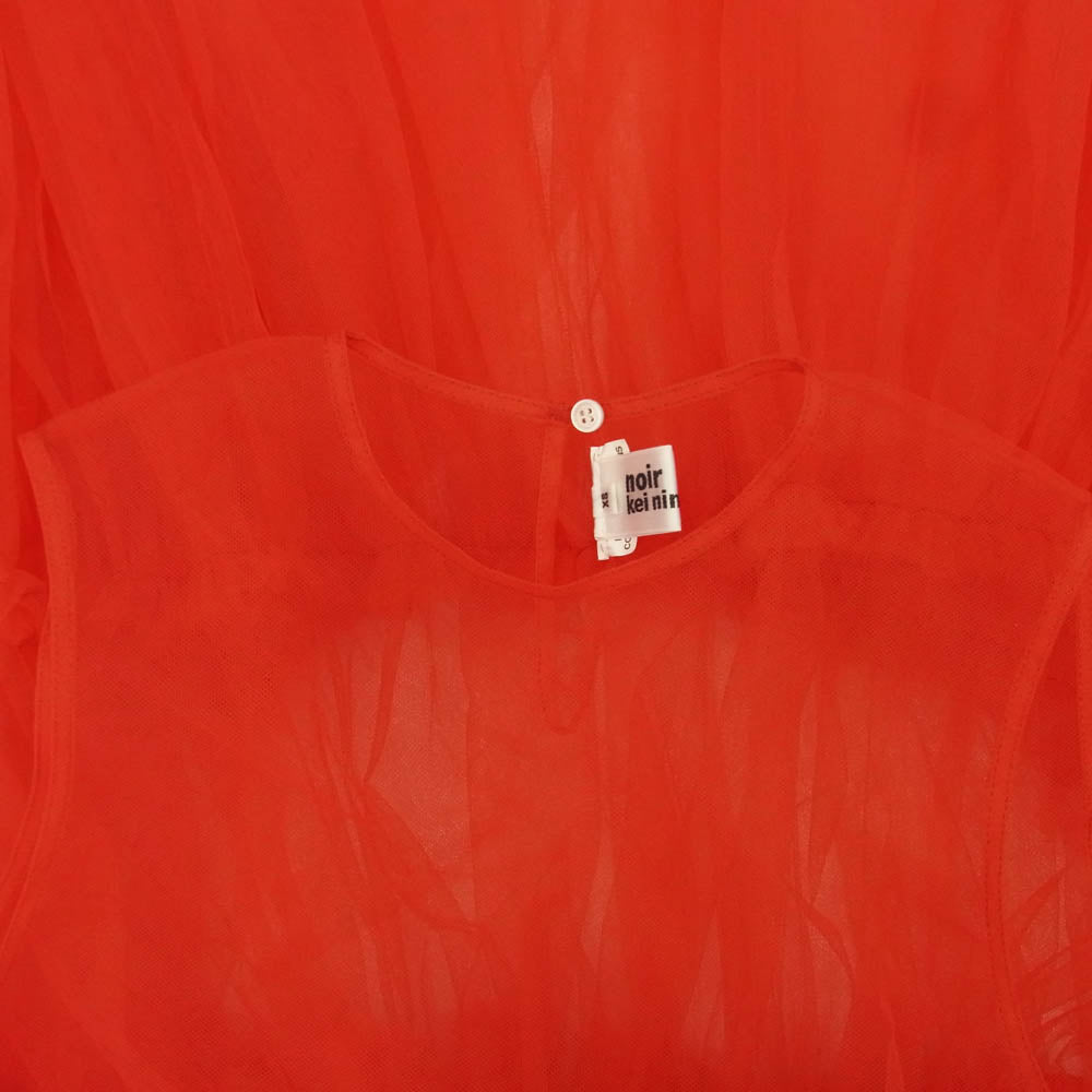 COMME des GARCONS NOIR コムデギャルソン ノワール 3O-O002 noir kei ninomiya ノワールケイニノミヤ Detachable Skirt Dress ディタッチブル チュール ワンピース ドレス レッド系 XS【新古品】【未使用】【中古】
