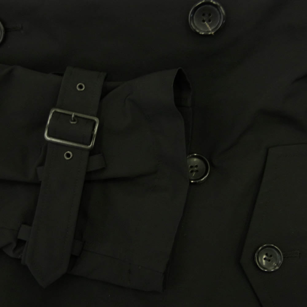 JUNYA WATANABE COMME des GARCONS ジュンヤワタナベコムデギャルソン JL-C018 エポレット 変形 ショート トレンチコート ジャケット ブラック系 S【美品】【中古】