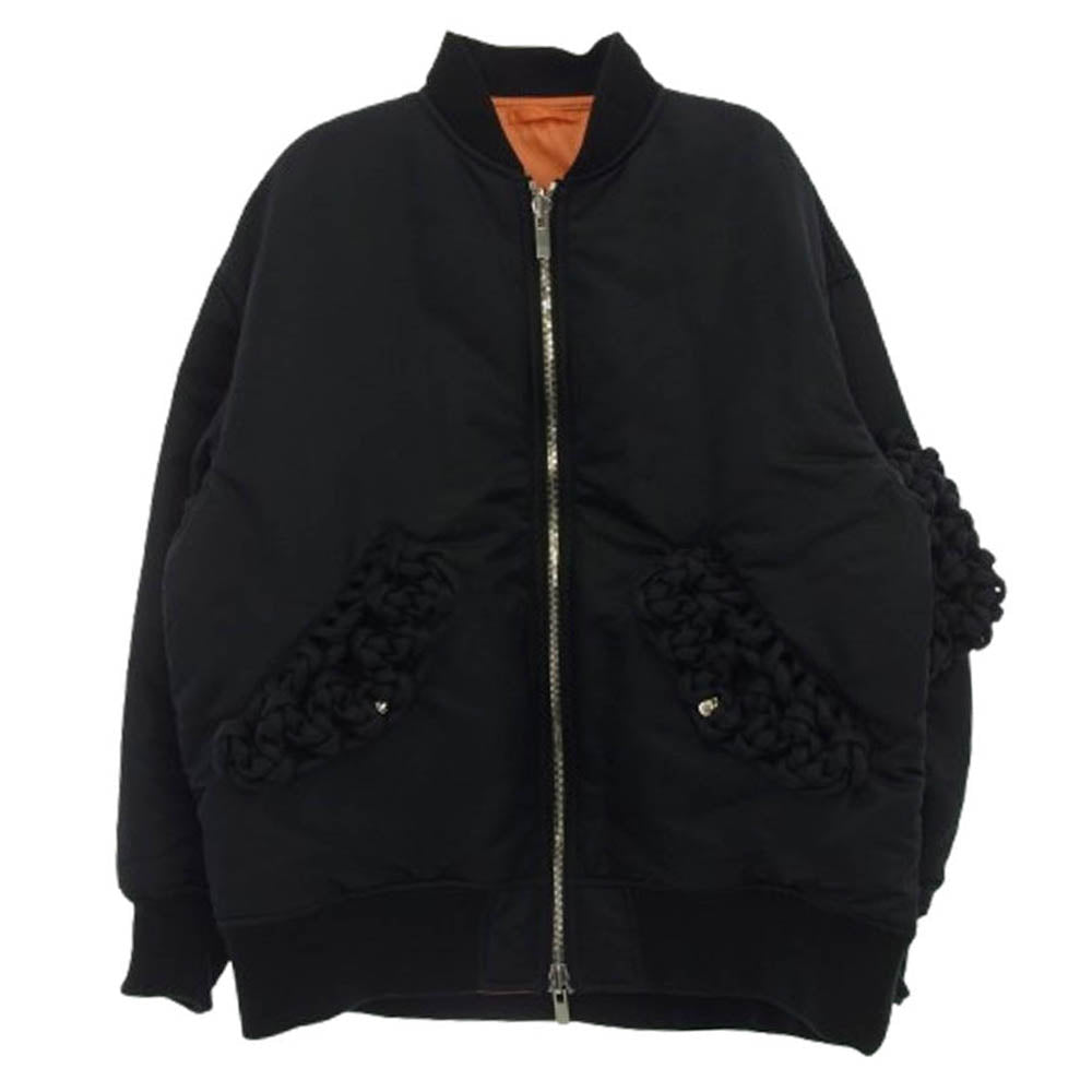 COMME des GARCONS NOIR コムデギャルソン ノワール 24AW 3N-J011 noir kei ninomiya ノワールケイニノミヤ ダブルジップ MA-1 ボンバージャケット ブルゾン ブラック系 S【新古品】【未使用】【中古】