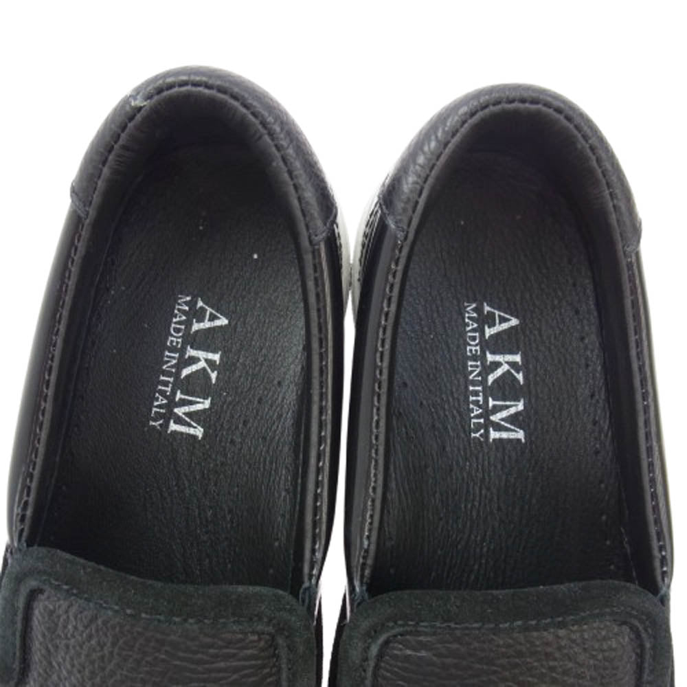 AKM エイケイエム レザー スリッポン シューズ スニーカー ブラック系 43【中古】
