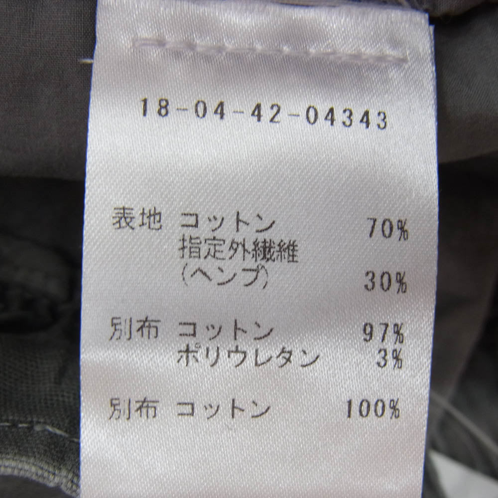 JAMES PERSE ジェームスパース 18-04-42-04343 コットンヘンプ フライト パンツ グレー系 1【中古】