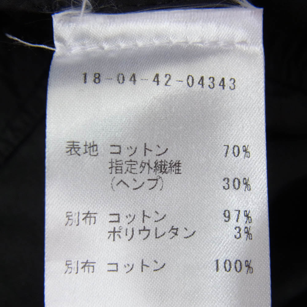 JAMES PERSE ジェームスパース 18-04-42-04343 コットンヘンプ フライト パンツ ブラック系 1【中古】