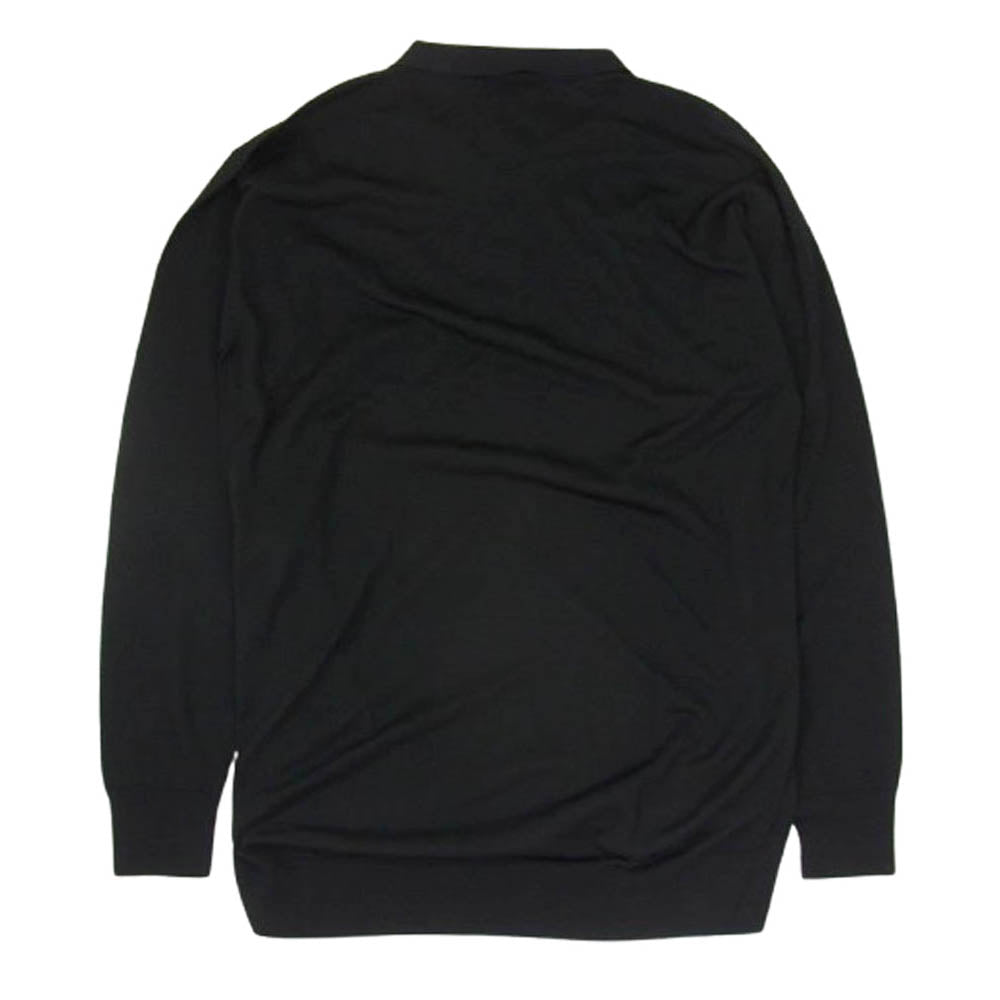 BALENCIAGA バレンシアガ 813099 T1716 GARDE-ROBE ロゴ刺繍 長袖 ニット ポロシャツ ブラック系 XS【極上美品】【中古】