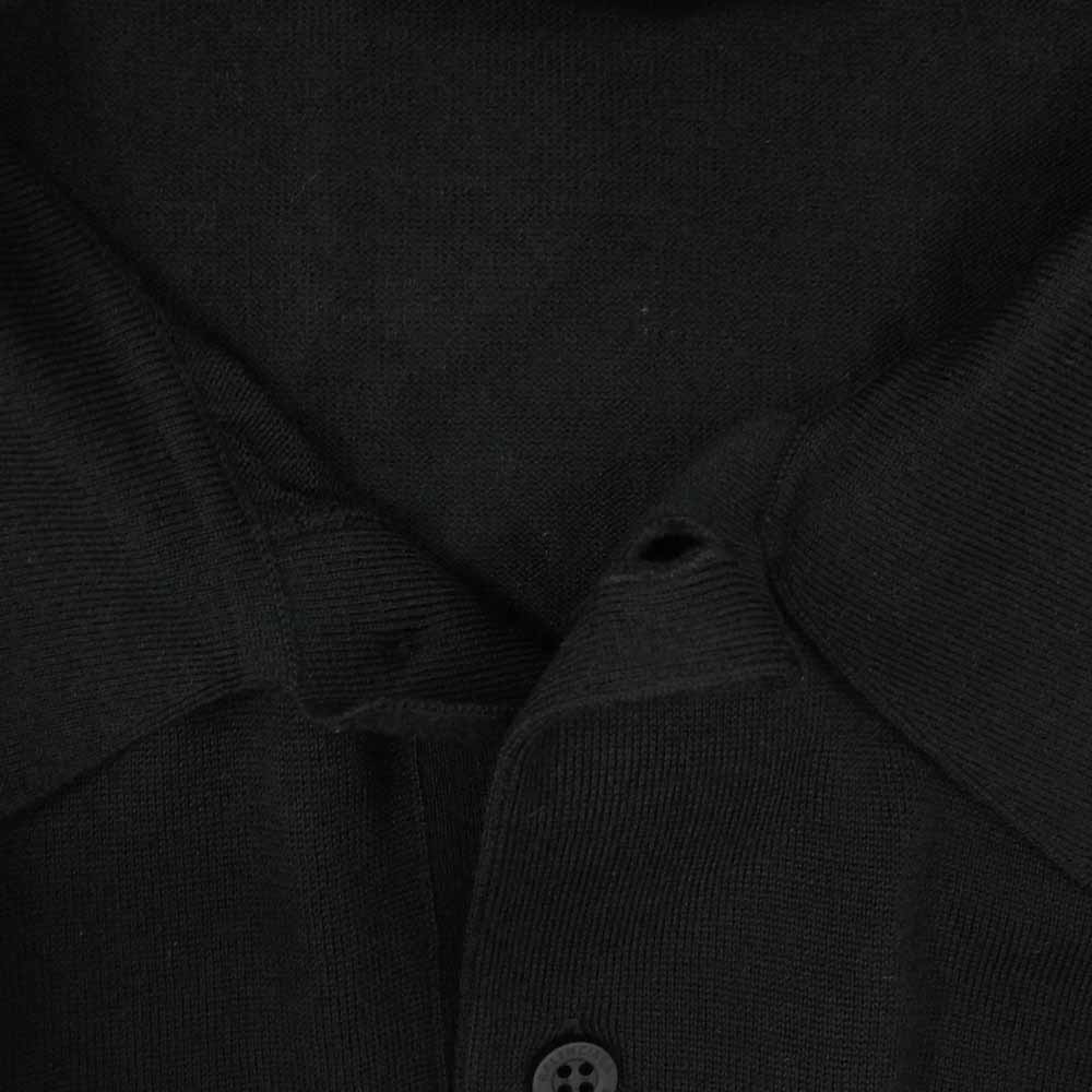 BALENCIAGA バレンシアガ 813099 T1716 GARDE-ROBE ロゴ刺繍 長袖 ニット ポロシャツ ブラック系 XS【極上美品】【中古】