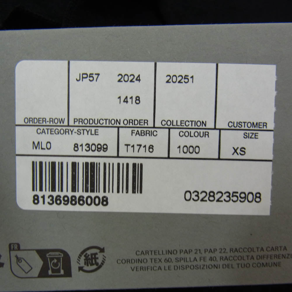 BALENCIAGA バレンシアガ 813099 T1716 GARDE-ROBE ロゴ刺繍 長袖 ニット ポロシャツ ブラック系 XS【極上美品】【中古】