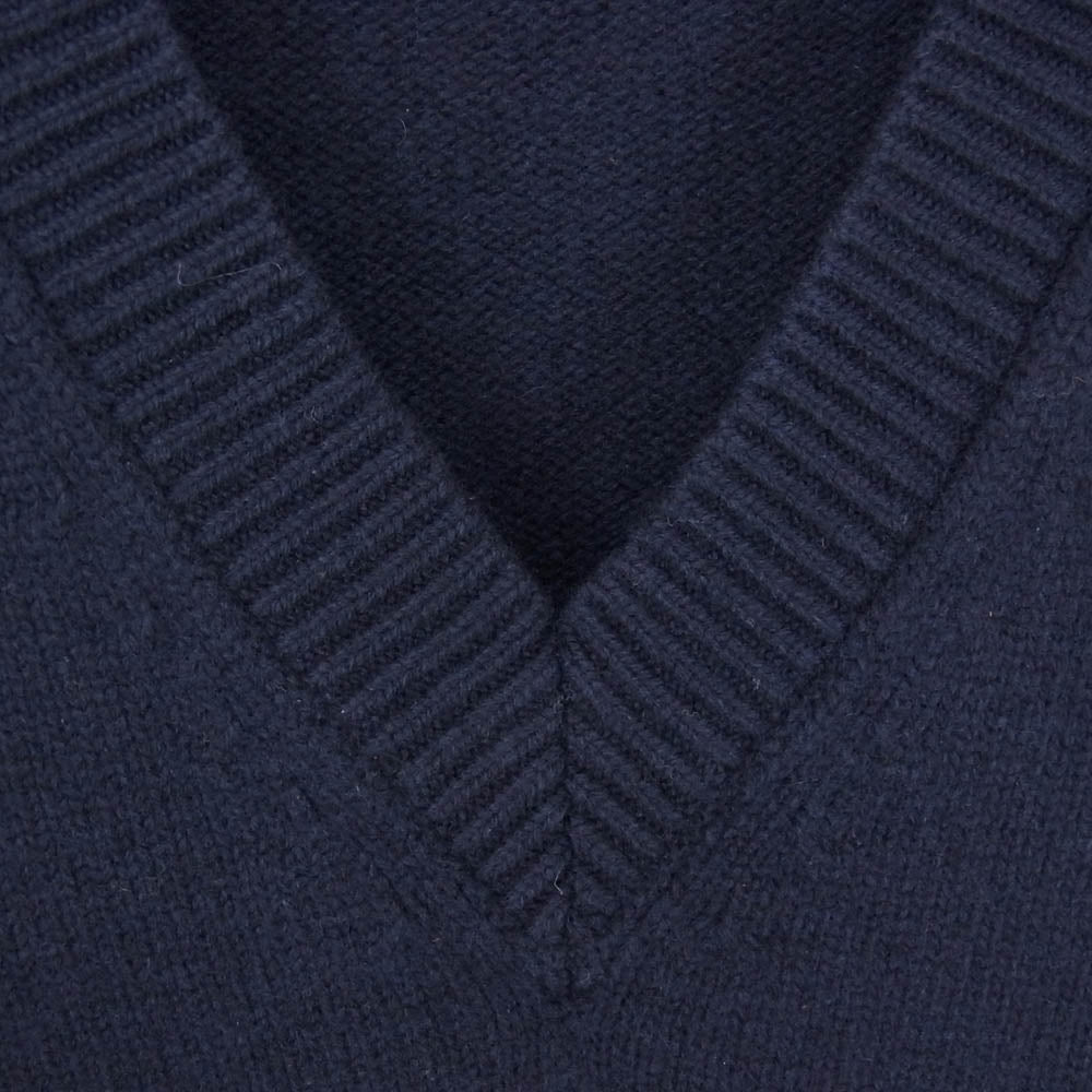AMI PARIS アミパリス UKS244.KN0028 EMBOSSED AMI DE COEUR V NECK SWEATER エンボスロゴ Vネック ニット セーター ネイビー系 XL【中古】