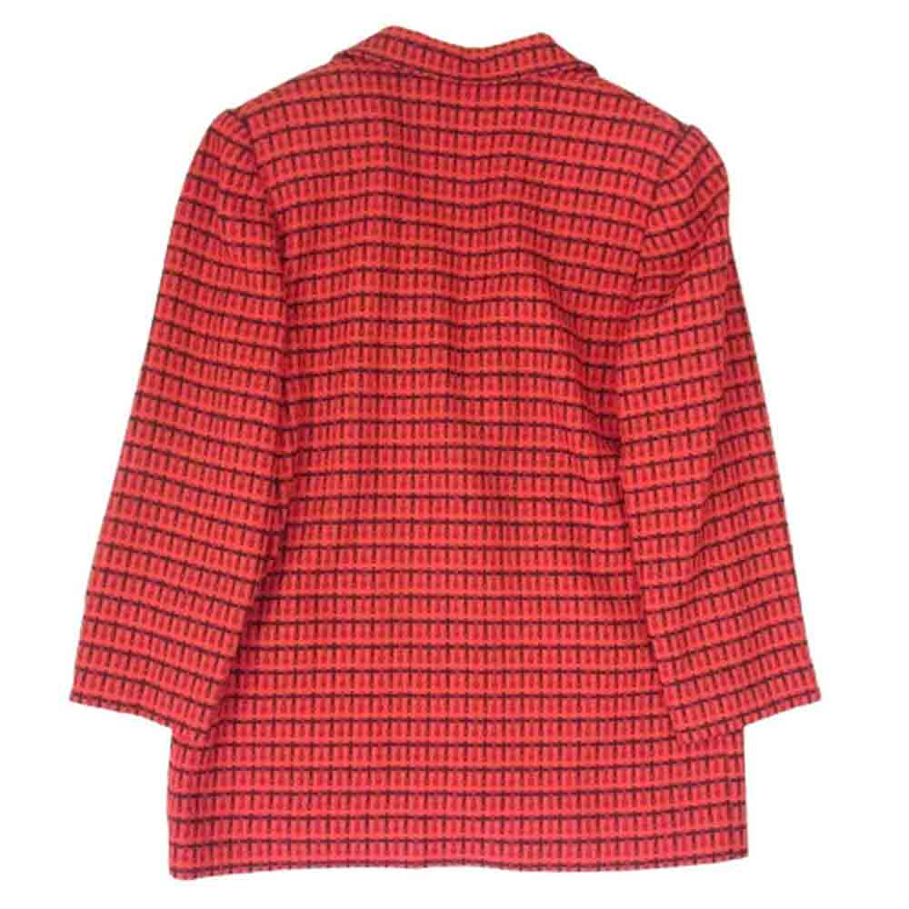 Christian Dior クリスチャンディオール ウール ツイード チェック 2B テーラード ジャケット レッド系 M【中古】
