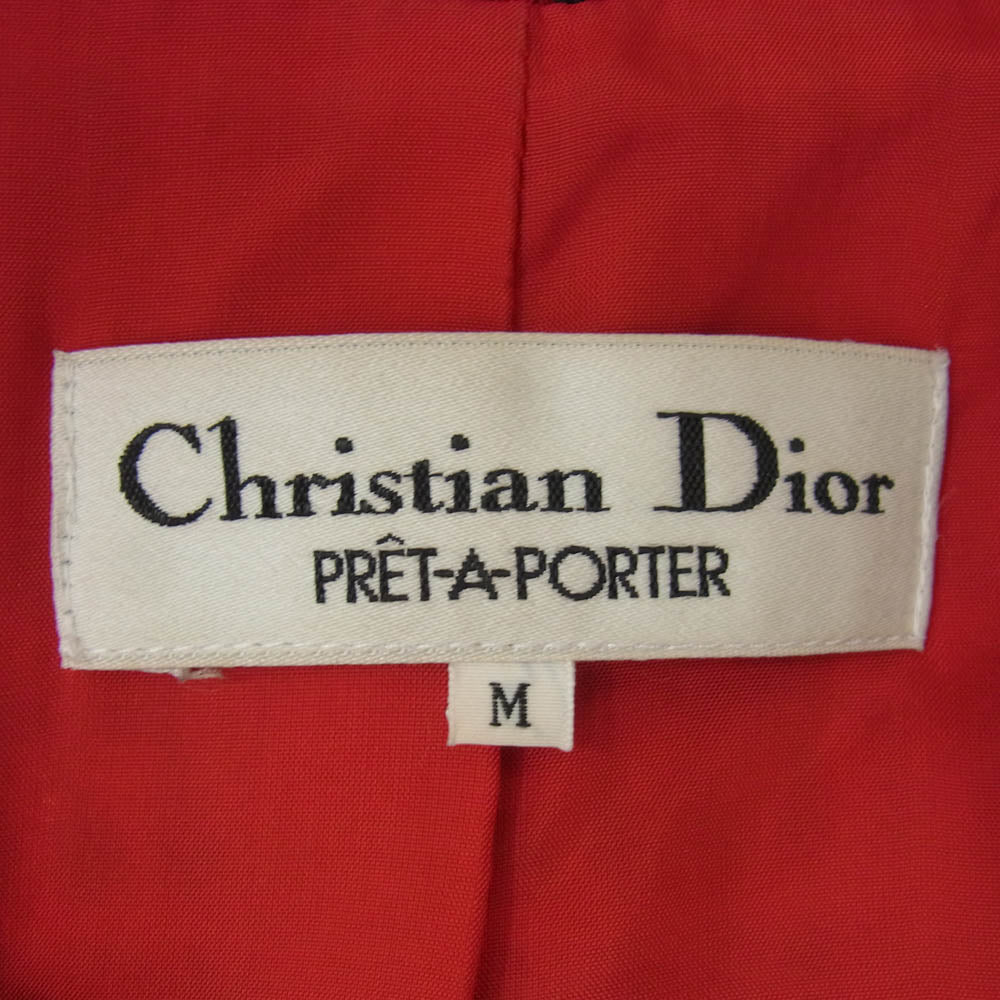 Christian Dior クリスチャンディオール ウール ツイード チェック 2B テーラード ジャケット レッド系 M【中古】