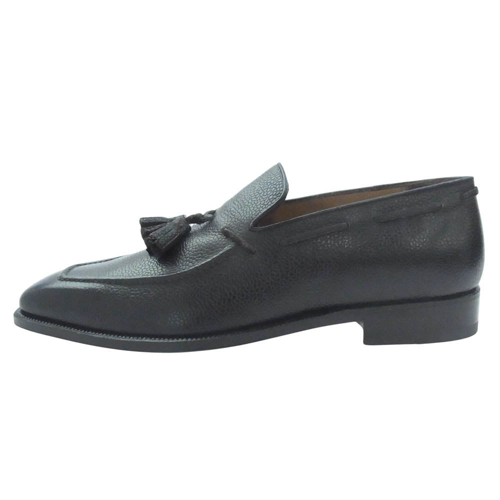 エンツォボナフェ スクエアトゥ レザー タッセル ローファー シューズ ダークブラウン系 8 1/2【美品】【中古】