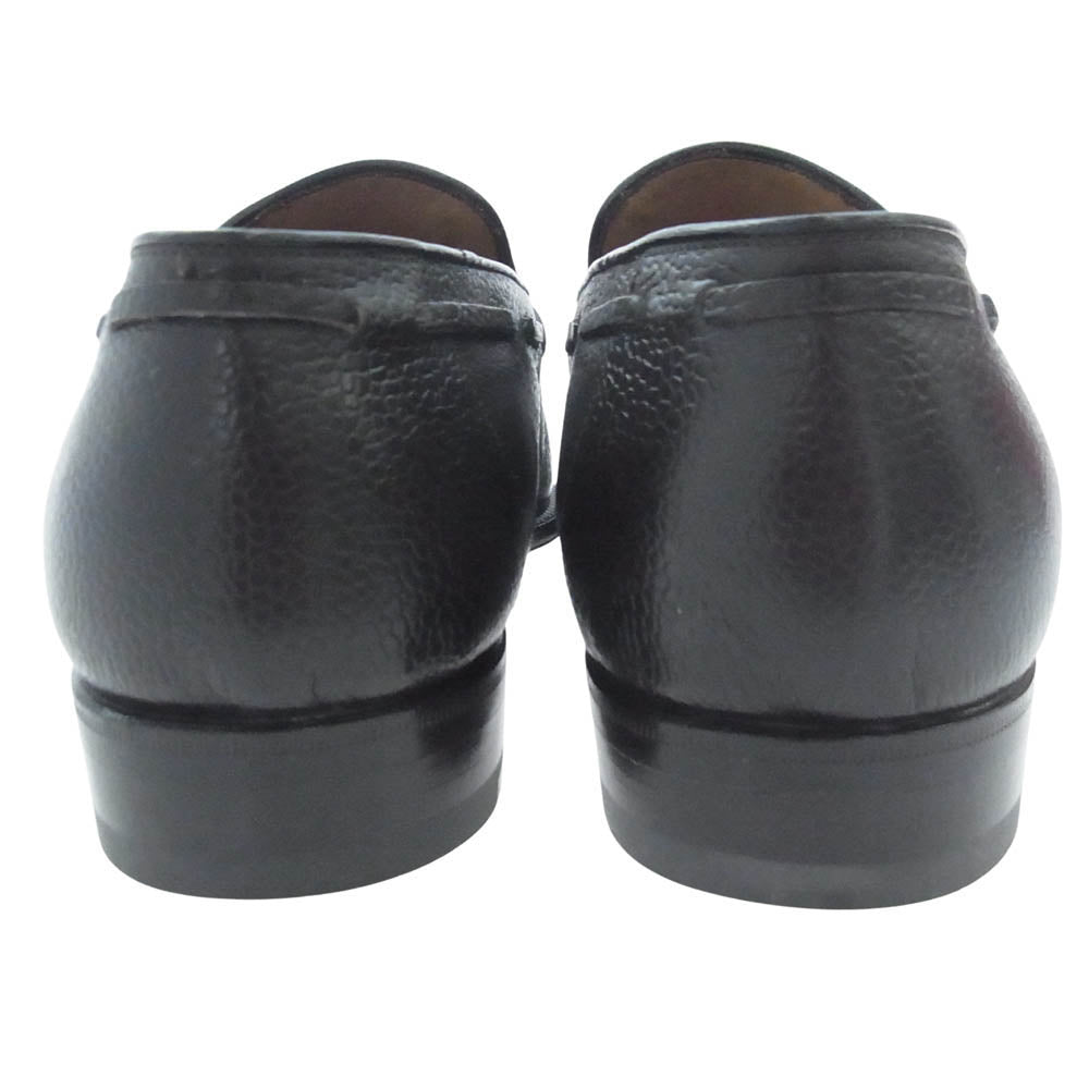 エンツォボナフェ スクエアトゥ レザー タッセル ローファー シューズ ダークブラウン系 8 1/2【美品】【中古】