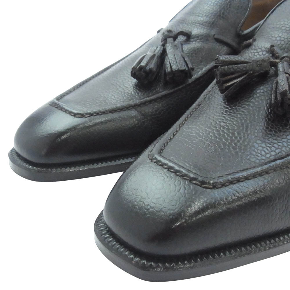 エンツォボナフェ スクエアトゥ レザー タッセル ローファー シューズ ダークブラウン系 8 1/2【美品】【中古】