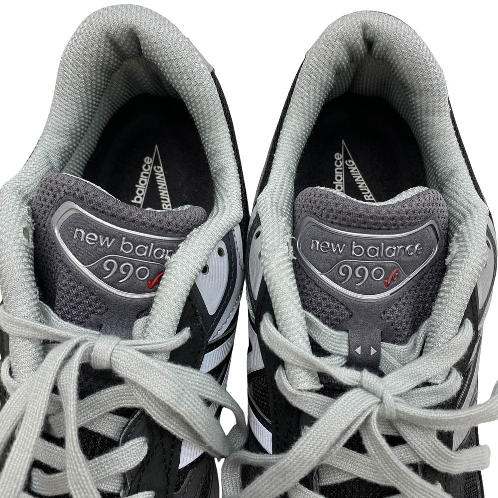NEW BALANCE ニューバランス M990BK6 USA製 990V6 Black Heel NB Logo ブラック ヒールNBロゴ ローカット スニーカー ブラック系 30cm【中古】