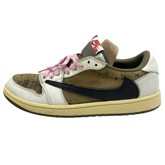 NIKE ナイキ DM7866-200 【フェイクバスターズ鑑定済】× TRAVIS SCOTT AIR JORDAN 1 LOW OG SP Reverse Olive トラヴィススコット エアジョーダン1 ロー OG SP リバースオリーブ スニーカー カーキ系 29.5cm【中古】