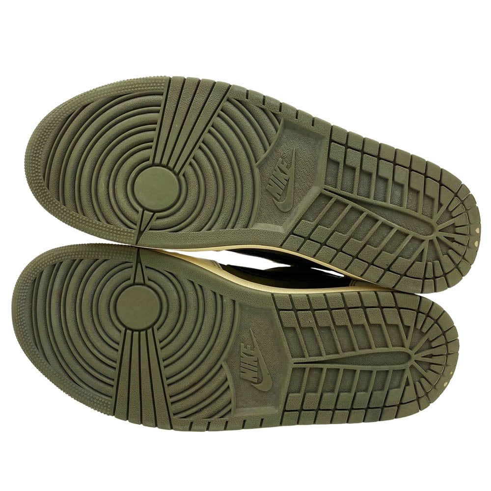 NIKE ナイキ DM7866-200 【フェイクバスターズ鑑定済】× TRAVIS SCOTT AIR JORDAN 1 LOW OG SP Reverse Olive トラヴィススコット エアジョーダン1 ロー OG SP リバースオリーブ スニーカー カーキ系 29.5cm【中古】