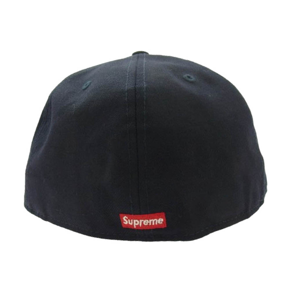 Supreme シュプリーム 18AW × New Era 7 1/2 Classic Script ニューエラ クラシック スクリプト ロゴ 刺繍 キャップ ダークネイビー系【中古】