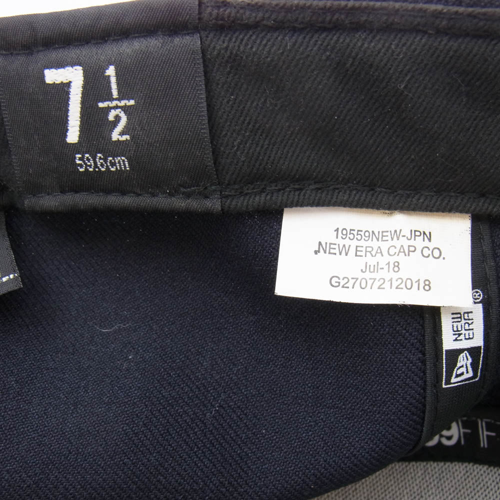 Supreme シュプリーム 18AW × New Era 7 1/2 Classic Script ニューエラ クラシック スクリプト ロゴ 刺繍 キャップ ダークネイビー系【中古】