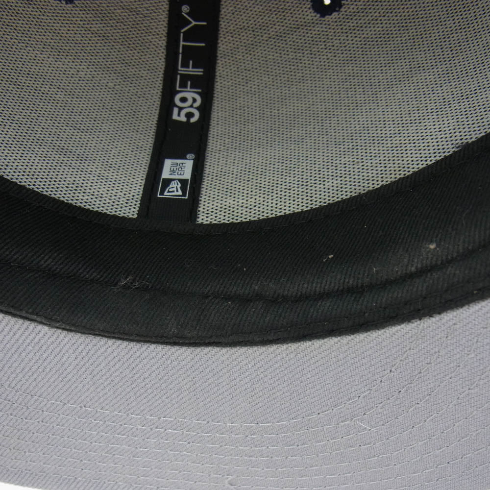 Supreme シュプリーム 18AW × New Era 7 1/2 Classic Script ニューエラ クラシック スクリプト ロゴ 刺繍 キャップ ダークネイビー系【中古】