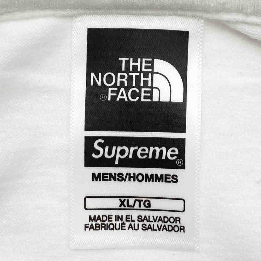 Supreme シュプリーム 23SS × THE NORTH FACE Printed Pocket Tee ノースフェイス プリント ポケット半袖 Tシャツ カットソー ホワイト系 XL【中古】