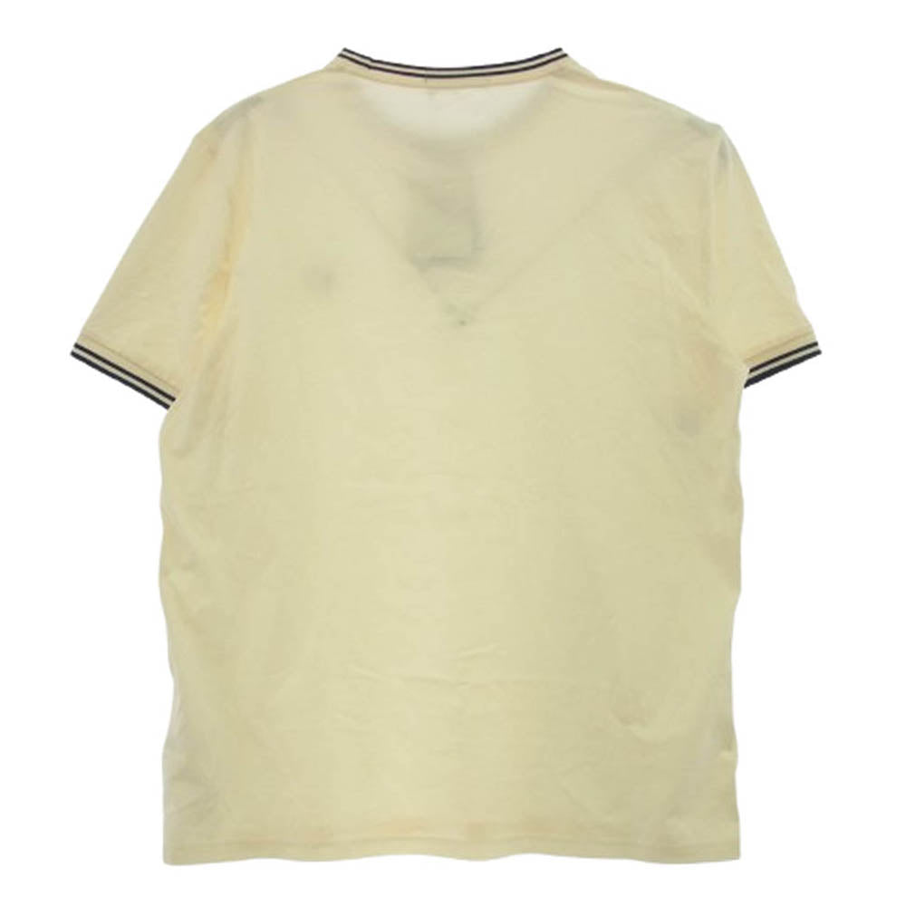 FRED PERRY フレッドペリー M1588 TWIN TIPPED TEE ロゴ刺繍 Tシャツ 半袖カットソー オフホワイト オフホワイト系 L【新古品】【未使用】【中古】