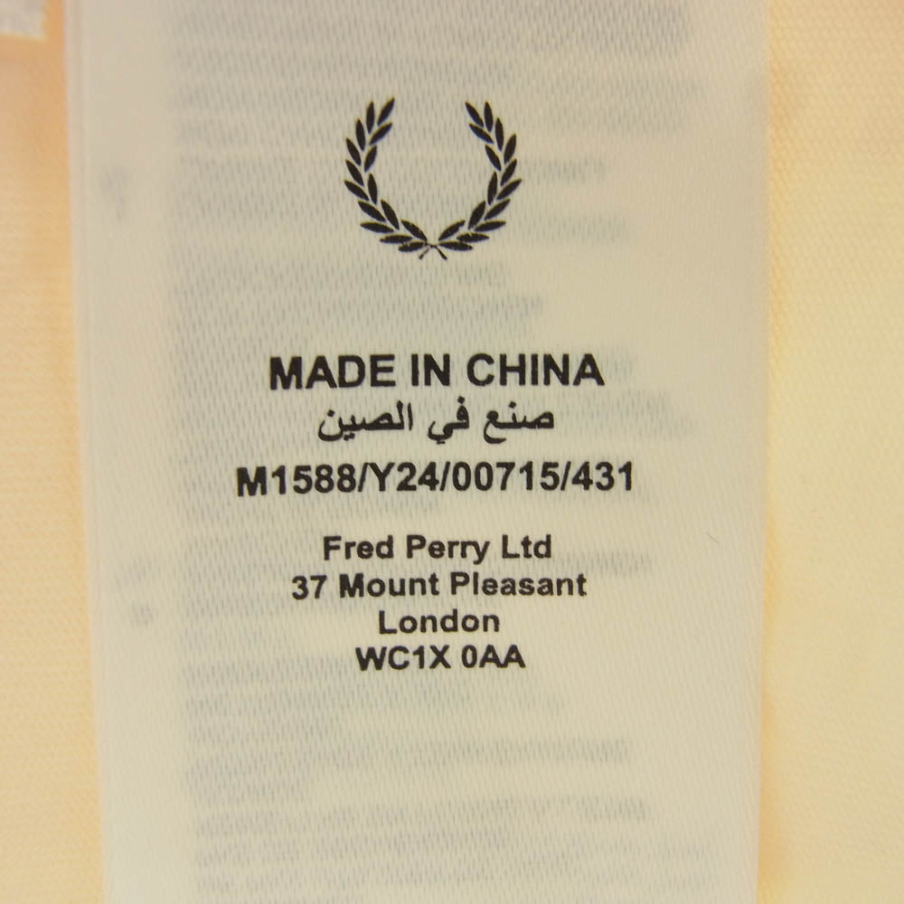 FRED PERRY フレッドペリー M1588 TWIN TIPPED TEE ロゴ刺繍 Tシャツ 半袖カットソー オフホワイト オフホワイト系 L【新古品】【未使用】【中古】