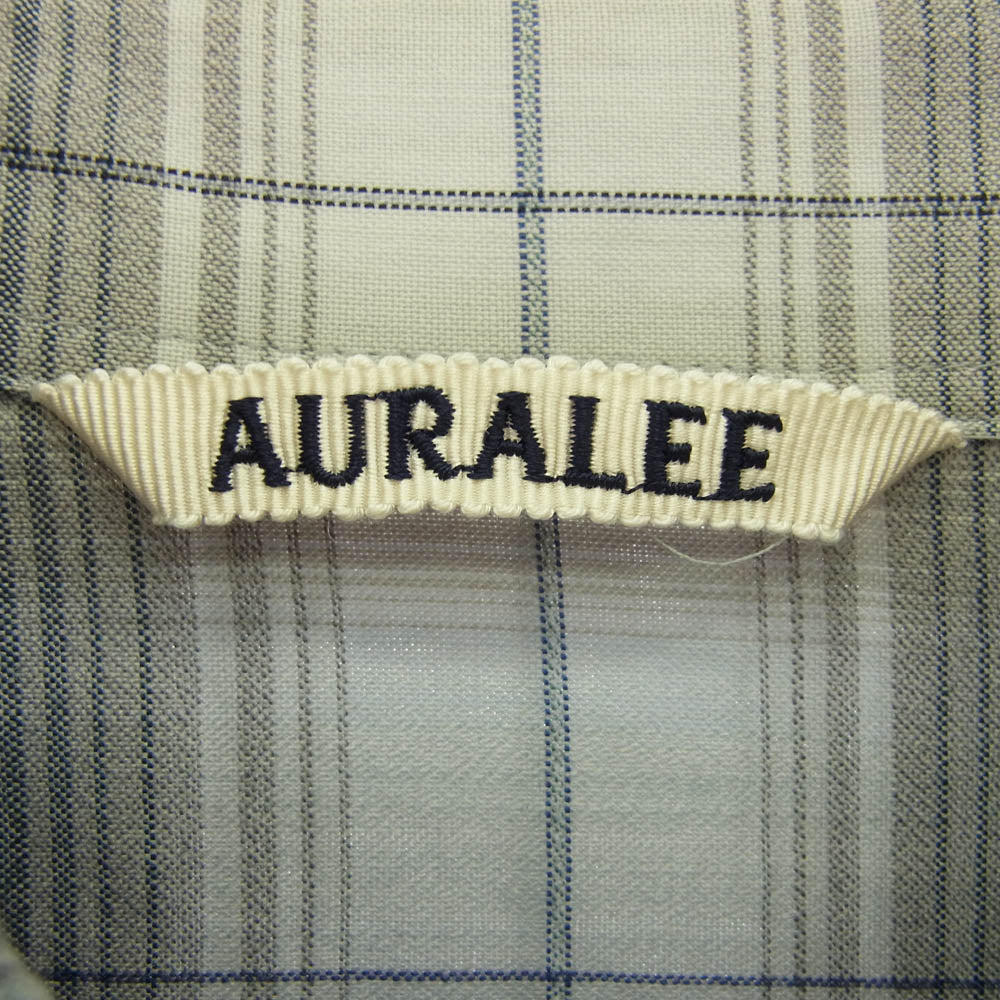 AURALEE オーラリー 25SS A25SS01LC SUPER LIGHT WOOL CHECK SHIRT スーパーライト ウール チェック 長袖シャツ グレー系 3【中古】