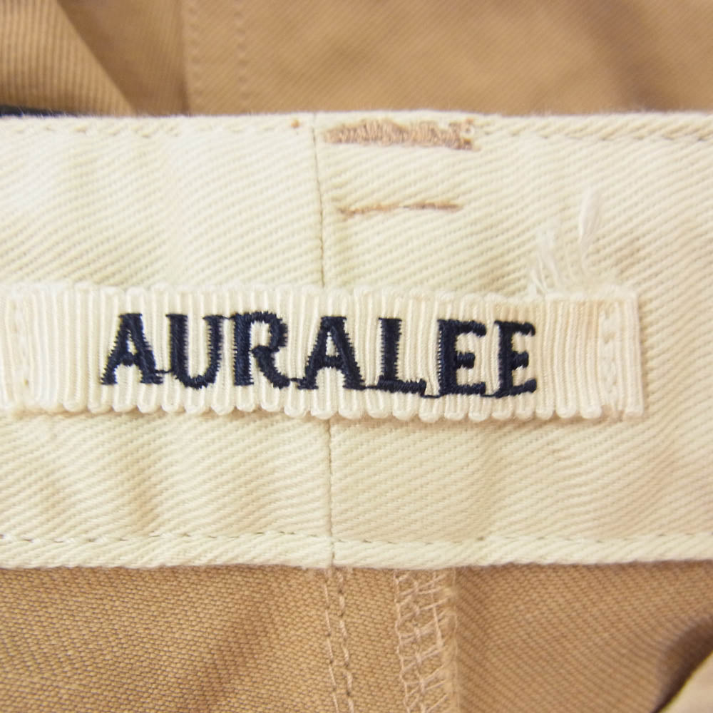 AURALEE オーラリー 25SS A25SP02FC WASHED FINX CHINO ONE-TUCK PANTS ウォッシュ加工 ワンタック チノパンツ ブラウン系 3【中古】