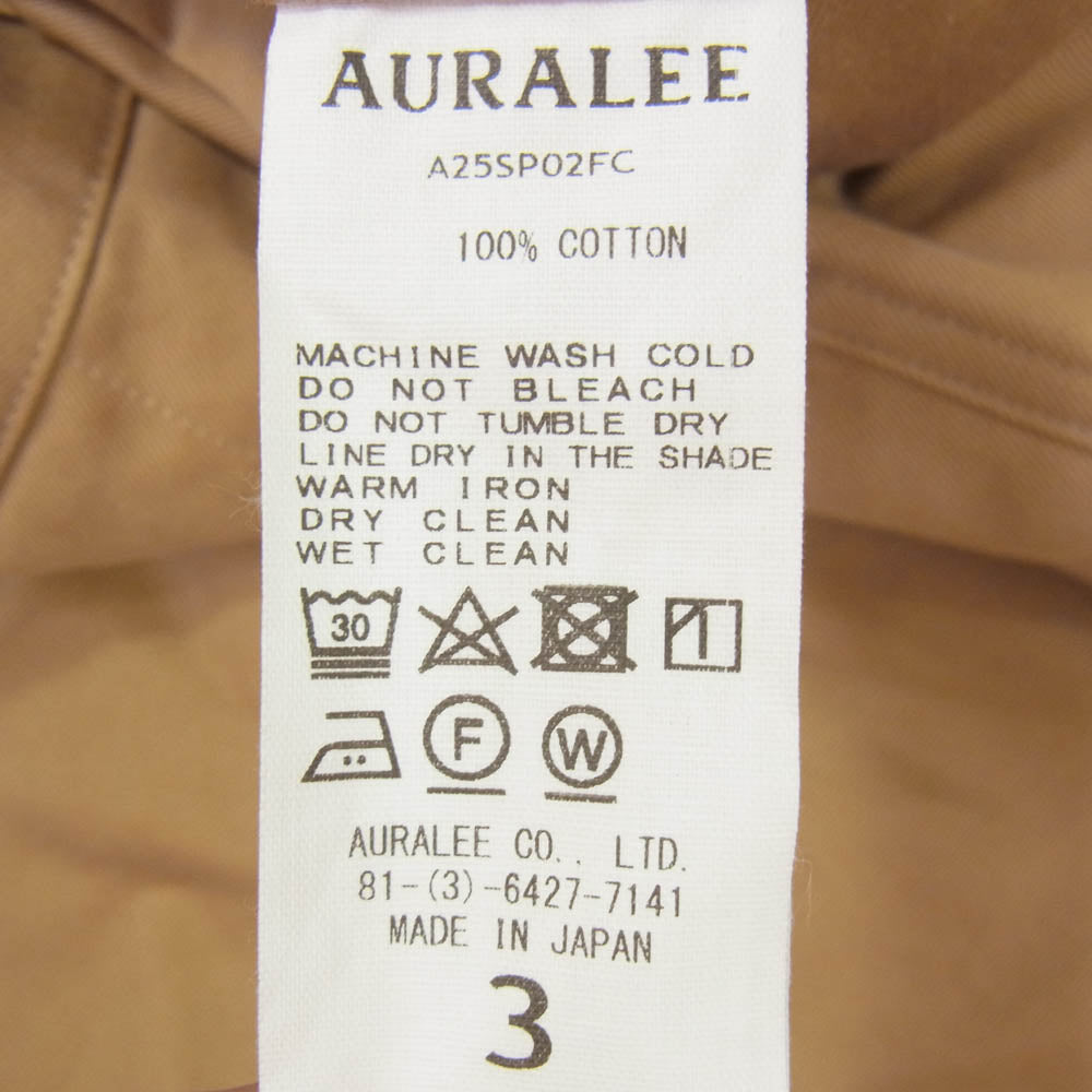 AURALEE オーラリー 25SS A25SP02FC WASHED FINX CHINO ONE-TUCK
