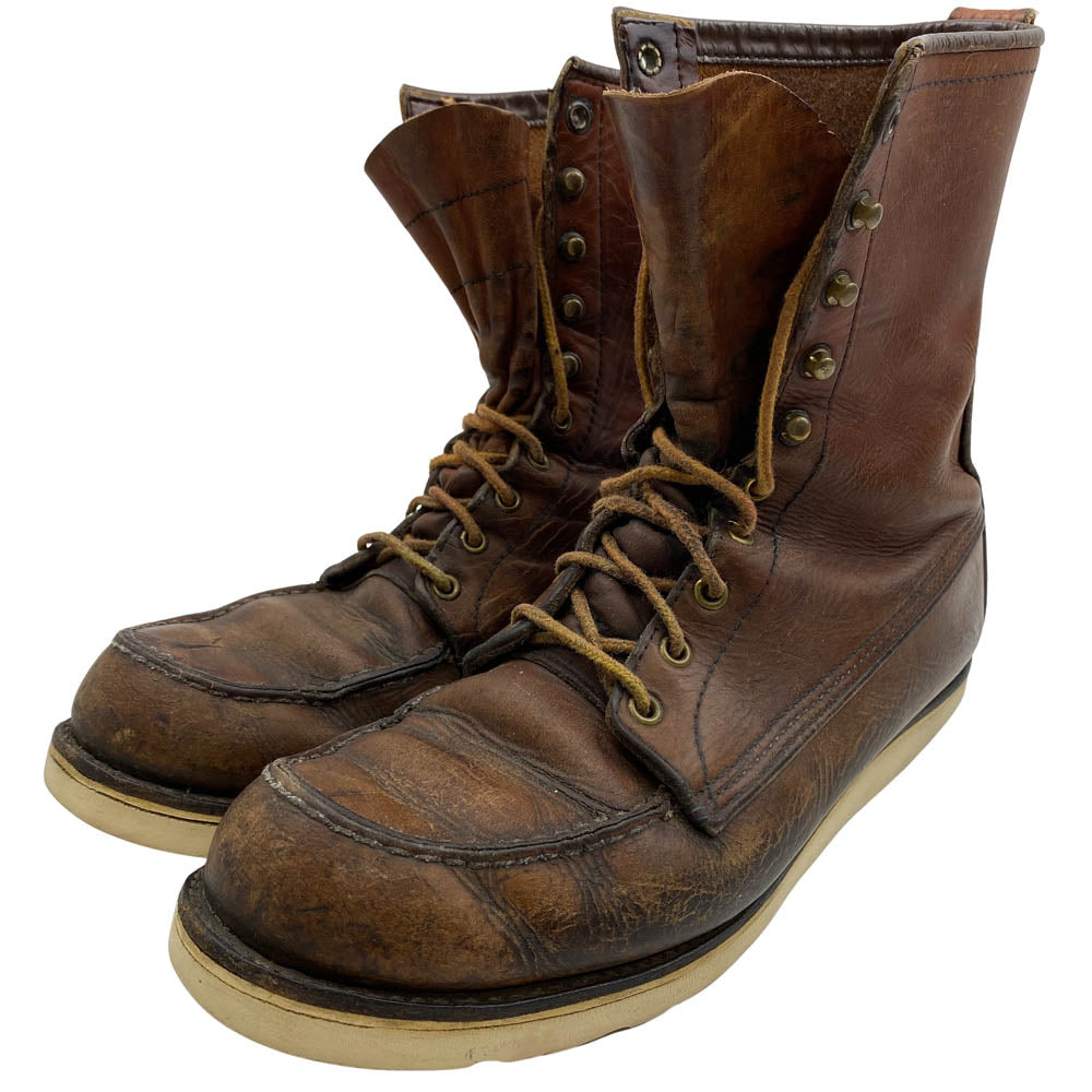 RED WING レッドウィング 80s 90s 四角犬タグ MADE IN U.S.A. 表記 Irish Setter 877 モックトゥ ブーツ ブラウン系 10【中古】