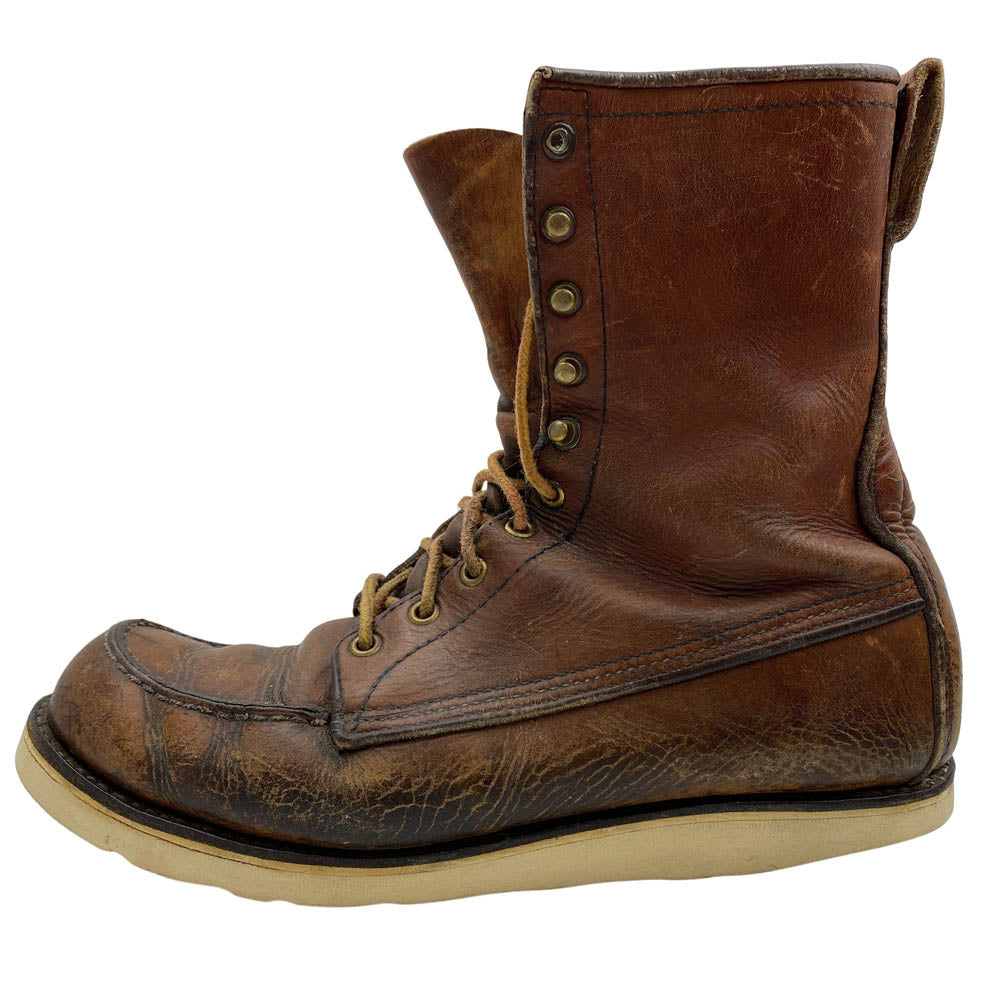 RED WING レッドウィング 80s 90s 四角犬タグ MADE IN U.S.A. 表記 Irish Setter 877 モックトゥ ブーツ ブラウン系 10【中古】